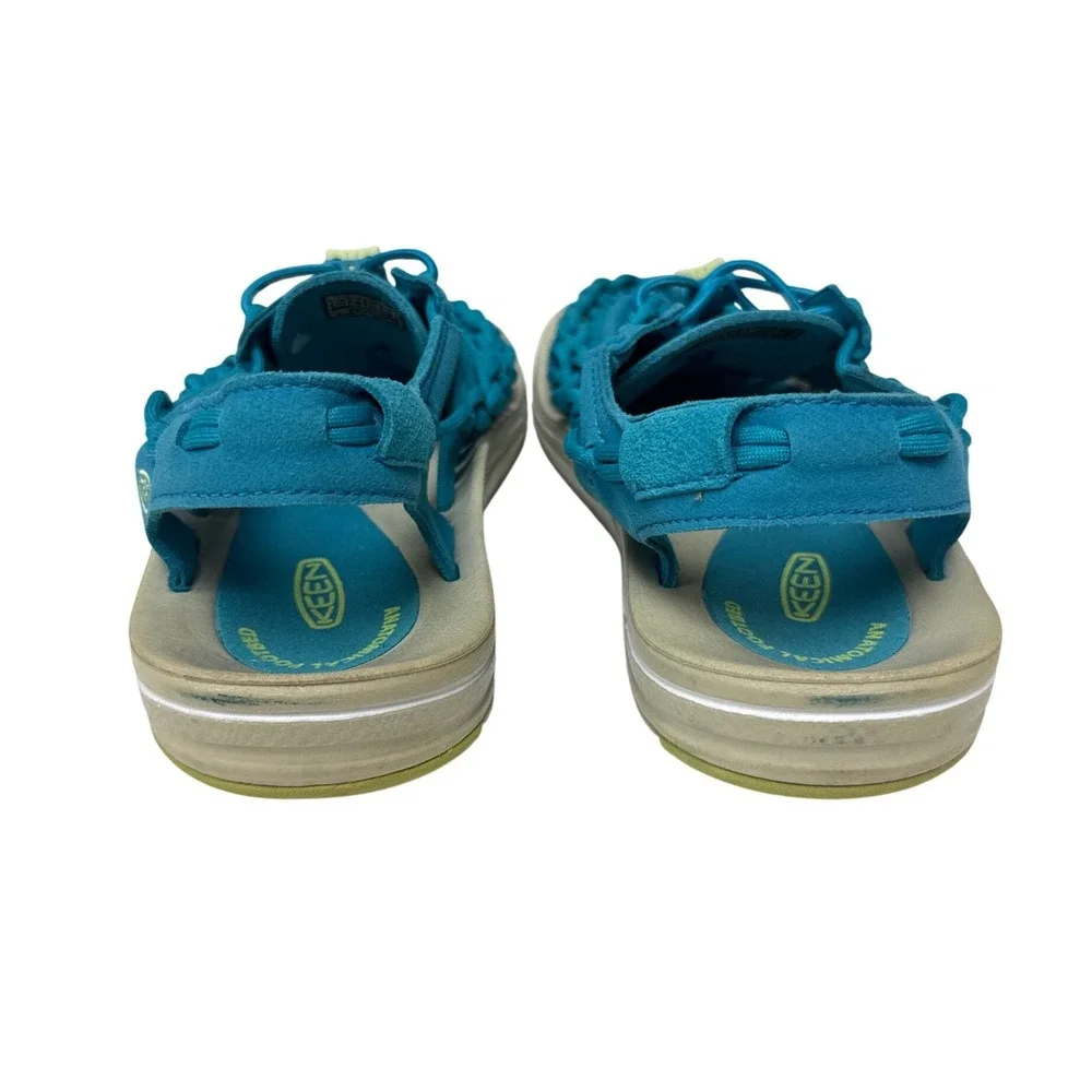 KEEN Uneek Sandals Women Size 9 Blue Green Braided Cord Outdoor Hiking Footwear